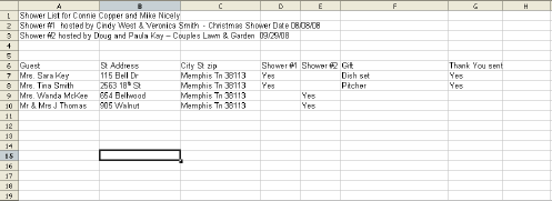 Wedding Guest List Spreadsheet Template on Wedding Shower Guests List Spreadsheet
