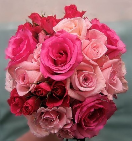 pink flowers wedding. Coral and Fuchsia Pink Wedding