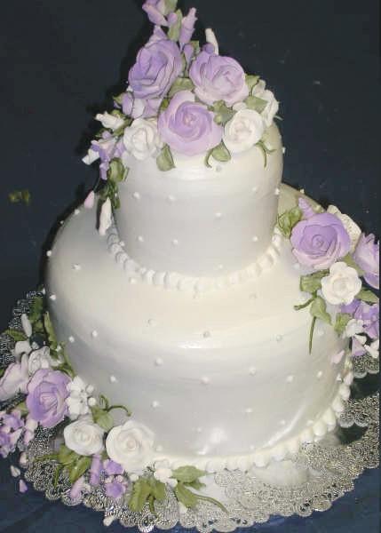 Lilac Pearl Wedding Cake This round wedding cake is a modern take on