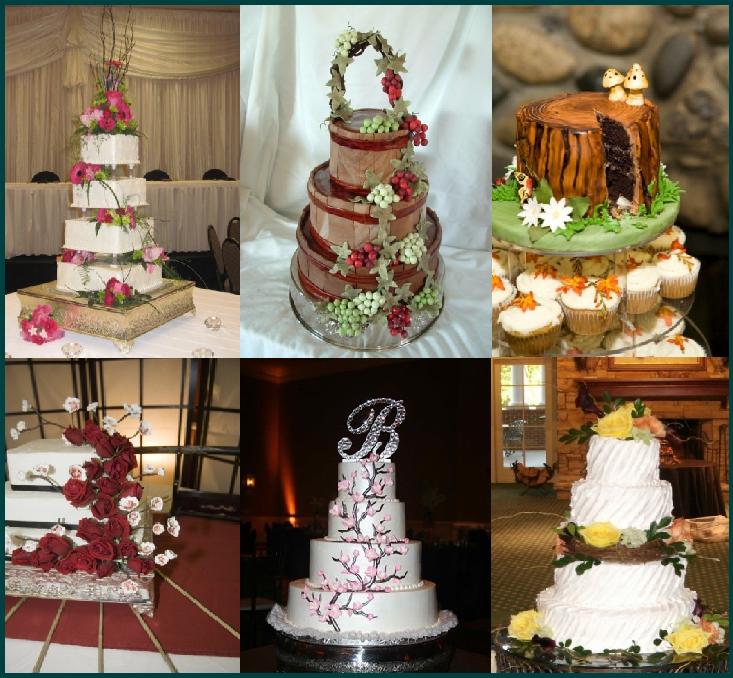 Nature inspired wedding cakes are great for outdoor weddings