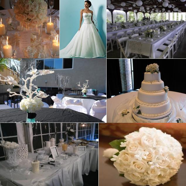 A winter white wedding orange white for fall or hot pink and white for a