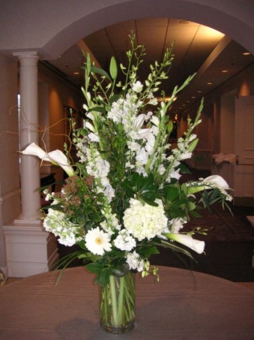 Wedding Party Photo Gallery Tall Modern Floral Centerpiece 