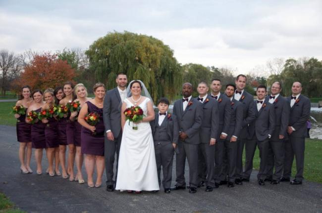 Bride & Groom with Their Wedding Party
