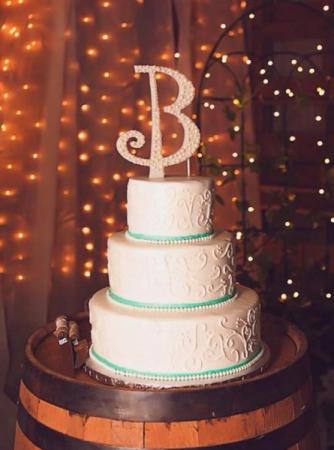 3 Tier Wedding Cake with Beautiful Piping Details