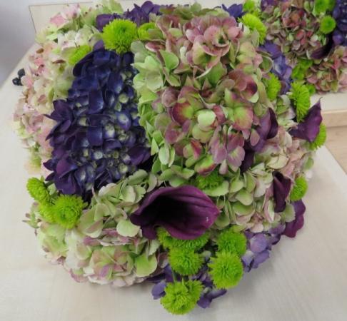 Stunning Purple & Green Wedding Bouquet