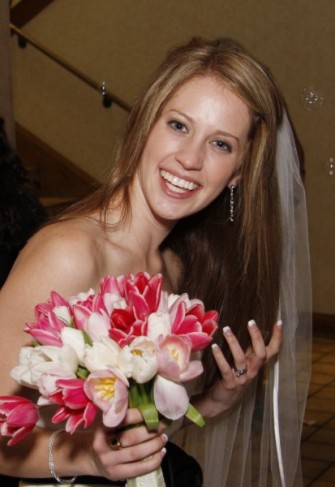 Wedding Party Photo Gallery Happy Bride With Tulip Bouquet 