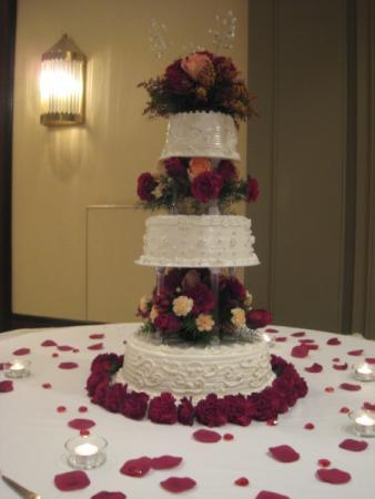 3 Tier Rose Wedding Cake