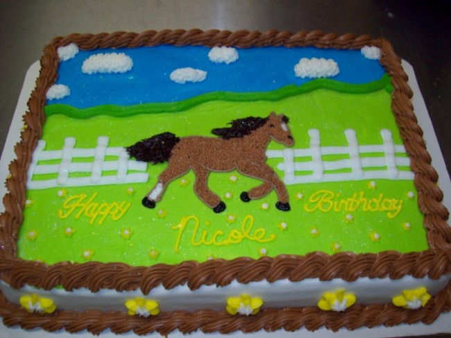 Horse Birthday Cake Share. "Happy Birthday Nicole!" Nicole gallops her way 