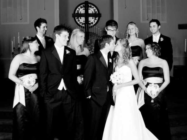 black and white kissing photography. Black and white wedding photos