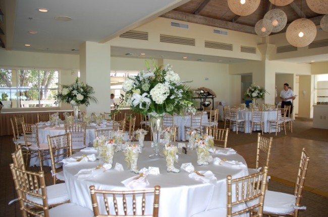 White and Gold Wedding Reception Decor