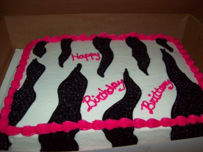 birthday cake ideas for teenage girls. [Zebra Print Birthday Cake For