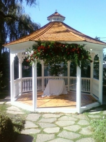 Wedding Party Photo Gallery Rose covered Gazebo 