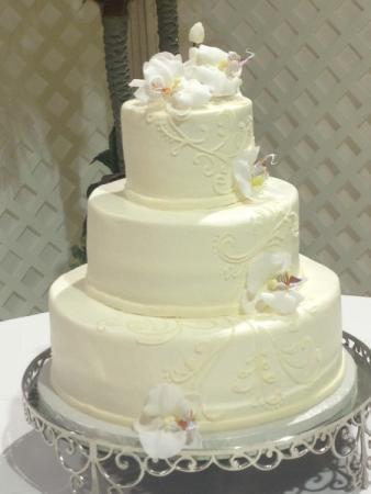 3 Tiered White Wedding Cake