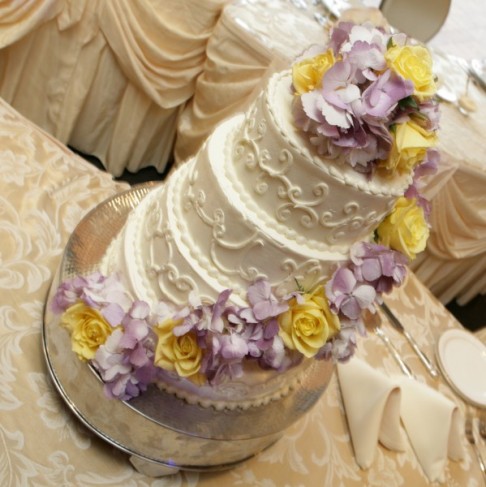 simple wedding cakes with flowers. The simple four tiered wedding
