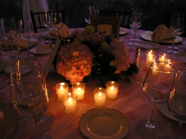 Candlelit Wedding Reception Centerpiece