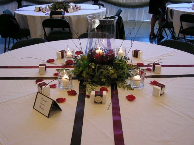 Quail Ridge Lodge Reception Table Settings This photo highlights the unique