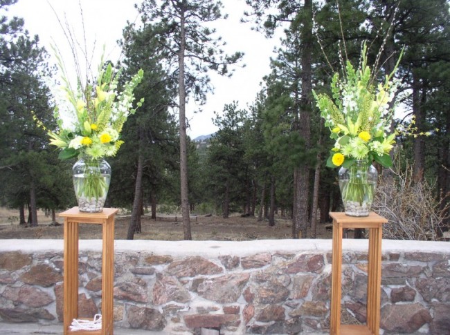 Wedding Party Photo Gallery Altar Flowers for Outdoor Service 