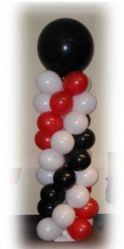 Decorations  Weddings on Photo Gallery   Black Red   White Balloon Column Photo