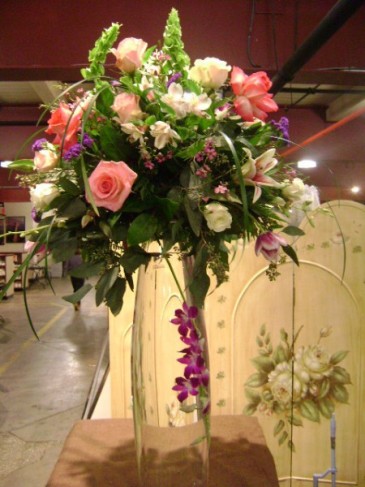 This tall wedding centerpiece was created by one of Philadelphia's masterful