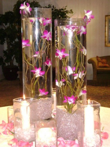 The wedding centerpieces from Bella Couture Floral Designs in Philadelphia