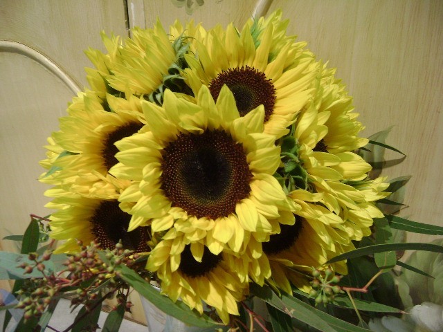 This beautiful sunflower wedding bouquet is perfect for a late summer or