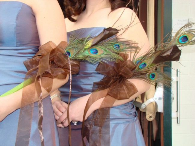 Wedding Party Photo Gallery Peacock Feather Bridesmaid's Bouquets 