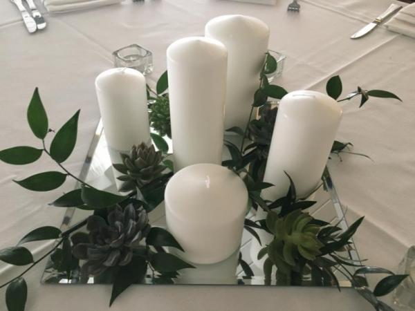 Candle Centerpiece With Greens