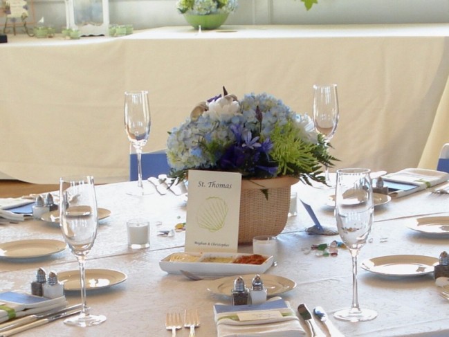 This centerpiece was perfect for a coastal beach themed wedding reception 