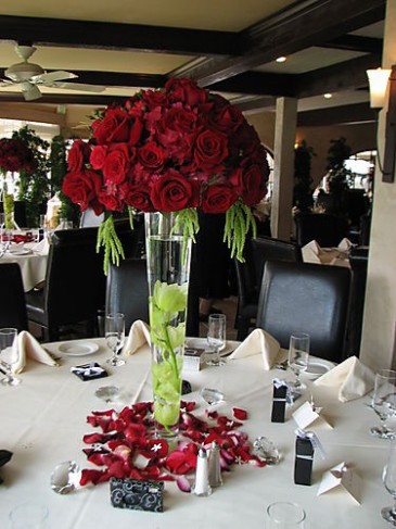 This is a tall centerpiece used at a wedding or even a dinner reception