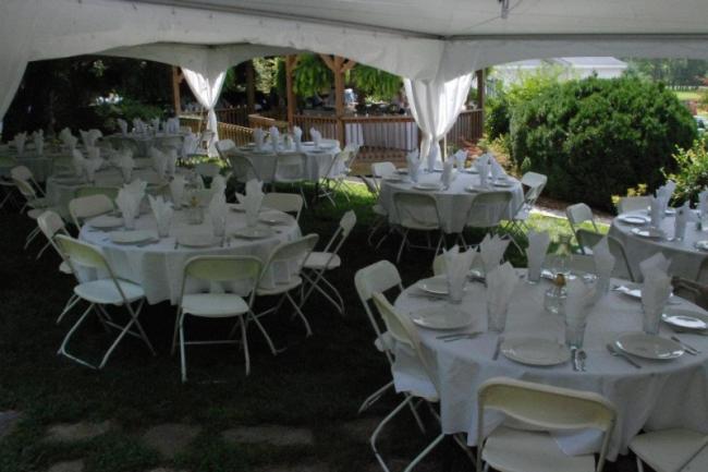 Dinner Seating Under Canopies