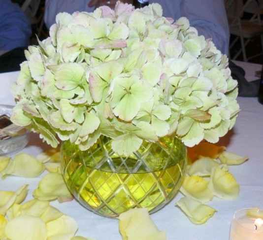 Pale Green Hydrangea Centerpiece Share What are wedding receptions without