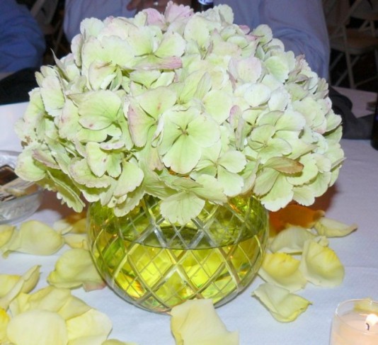 Centerpieces in unique vases like this one are very popular with Canton