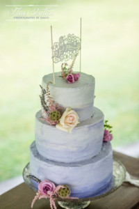 Tiered Wedding Cake with Cake Flowers