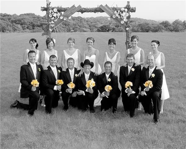 Black White Wedding Photo With Yellow Share
