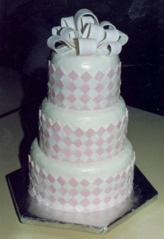 Wedding Party Photo Gallery Pink Checkered Baby Shower Cake 