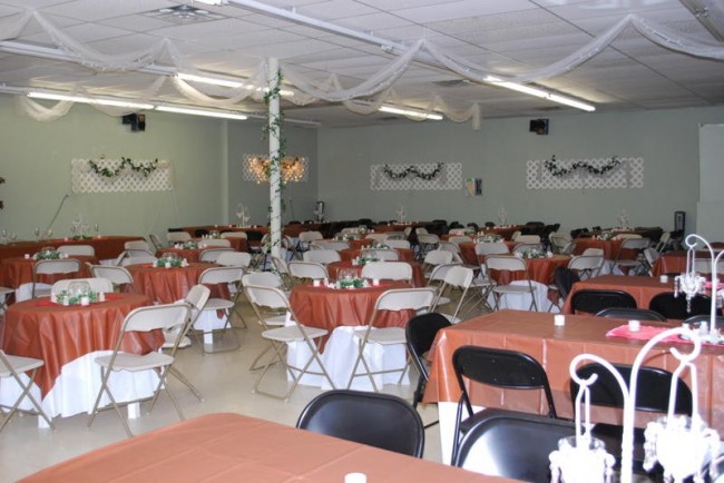 Beautifully decorated wedding reception hall at aLexington 