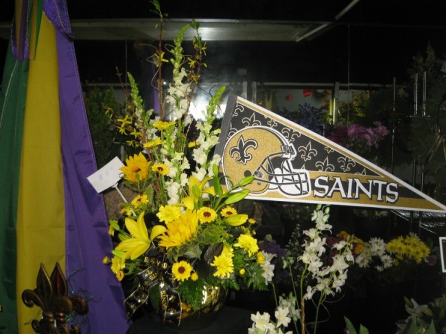 Saints Themed Flower  Arrangement