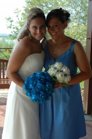 Blue Bridal Bouquets Share This glowing bride looks beautiful in her 