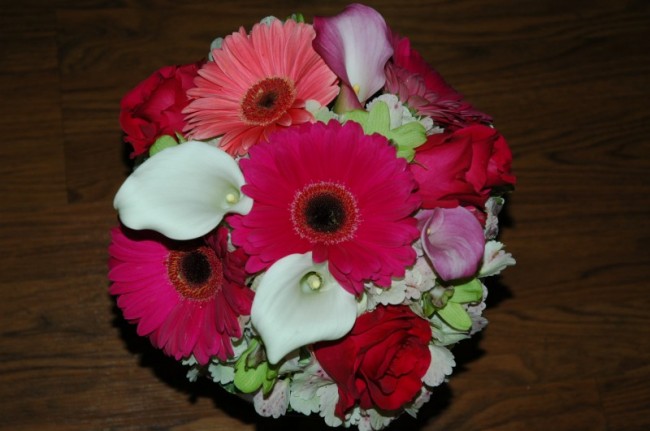 Wedding Party Photo Gallery Hot Pink Bridal Bouquet 
