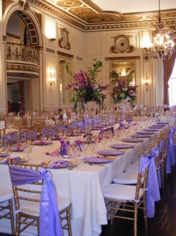 A beautiful Empire table set up at the Colony Club in Downtown Detroit