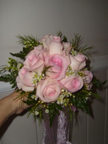 A gorgeous pale pink rose bridal bouquet would look absolutely amazing in 