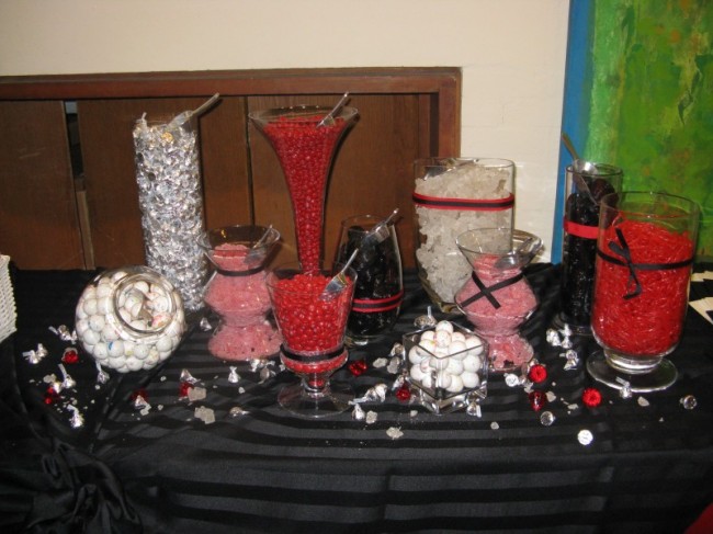 Wedding Party Photo Gallery Candy Buffet red and black 
