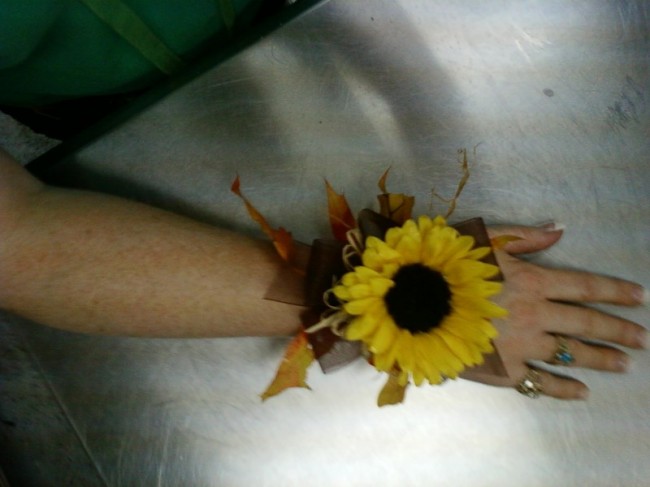 Here is the perfect wrist corsage for a fall wedding or event