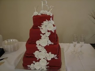 Radiant Red Wedding Cake