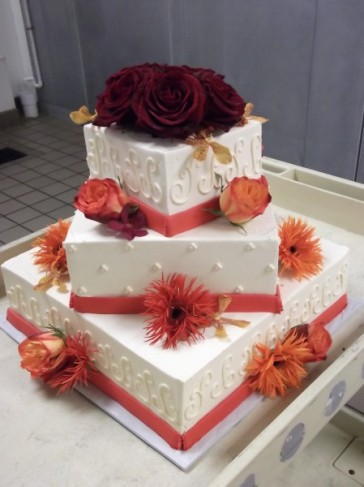 Coral Wedding Cake with