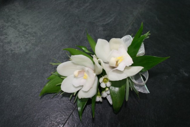 White Orchid Wedding Corsage