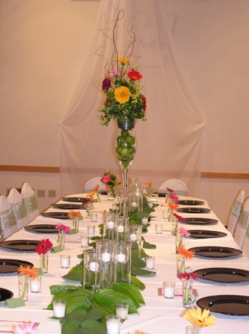 Wedding Party Photo Gallery Head Table Floral Arrangement 