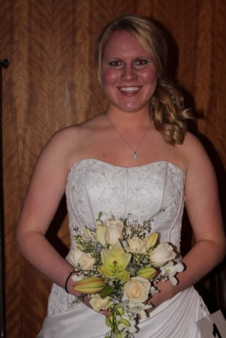 This all white bridal bouquet