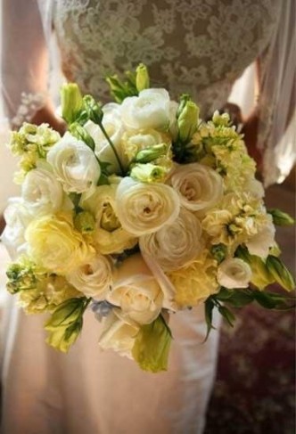 Pale Yellow White Cream Bridal Bouquet Share