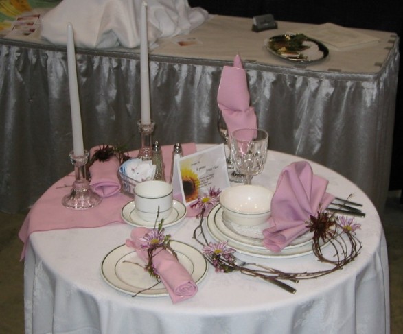 Wedding Party Photo Gallery Pink White Table Setting 